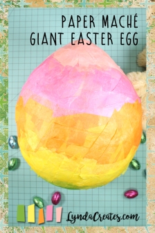 Lynda Kanase Paper Mache Giant Easter Egg pin